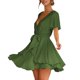 thumbnail image 4 of Vestidos Para Mujer Vestidos de Fiesta Casual Manga Corta Lazo en La Cintura Doble Capa Volante Cuello en V Vendaje Túnica Vestido Sólido Odeerbi  ODB141403, 4 of 9