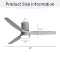 thumbnail image 3 of Sofucor 52" Gray Modern Ceiling Fan with Integrated LED Light and Remote Control, 3 of 7