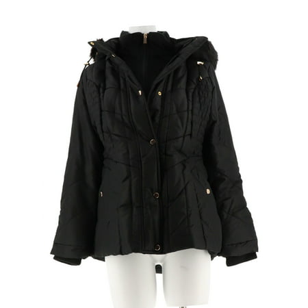 Susan Graver Quilted Jacket Removable Faux Fur Hood (Best Winter Coat Brands)