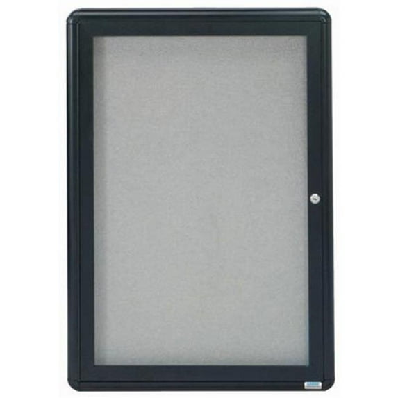 Aarco Products RAB3624BL 1-Door Design Enclosed Bulletin Board - Graphite