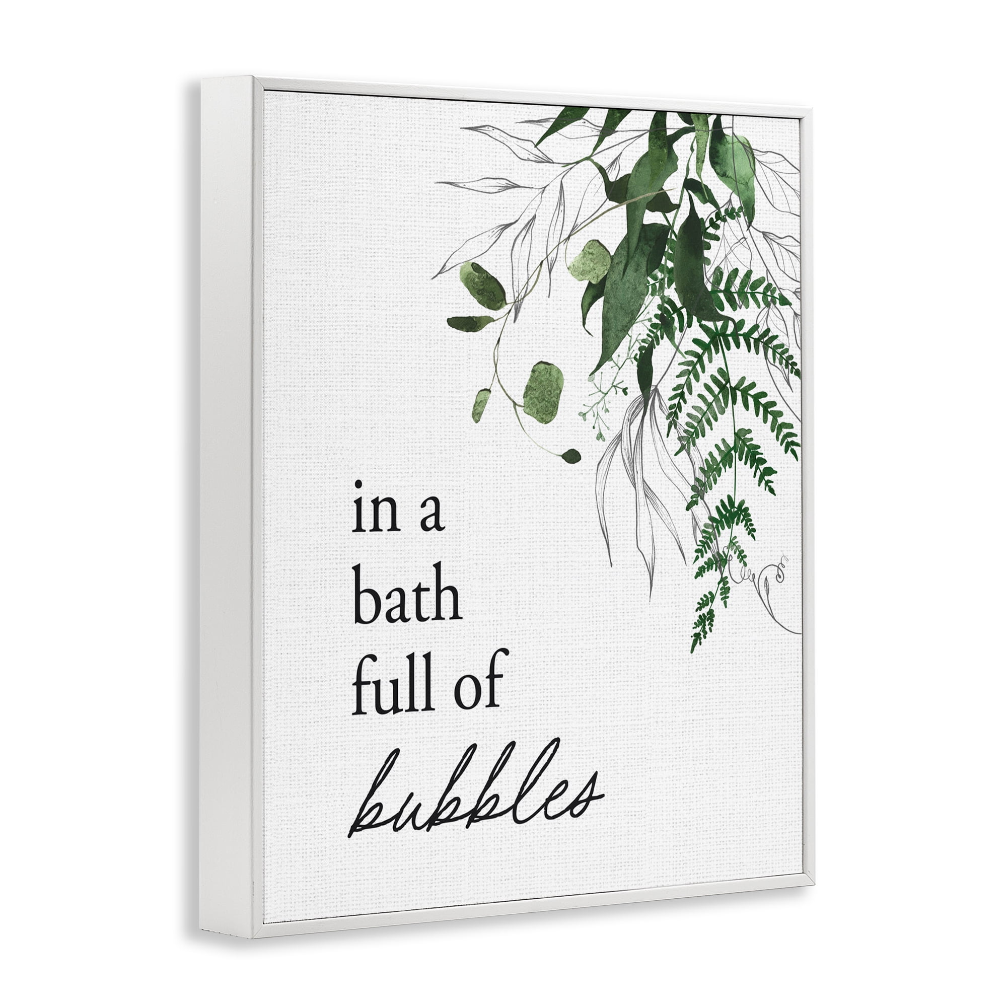 Forest Foliage Bubble Bath White Framed Giclee Art, design by Lettered and Lined