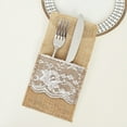 thumbnail image 6 of Festival Jute Lace Trims Cutlery Bag - Utensil Holder for Valentine's and Christmas, Knife and Fork Pouch for Wedding Party Napkin Bag, 6 of 6