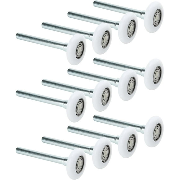 12pcs 1.8 Inch Nylon Garage Door Rollers 4 Inch Rod, Quiet Garage Door Wheels for Garage Door Tracks