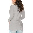 thumbnail image 5 of Vedolay Womens Long Sleeve T Shirts Print Tops Loose Blouse Casual Tee Shirts Tunic Grey,XL, 5 of 5