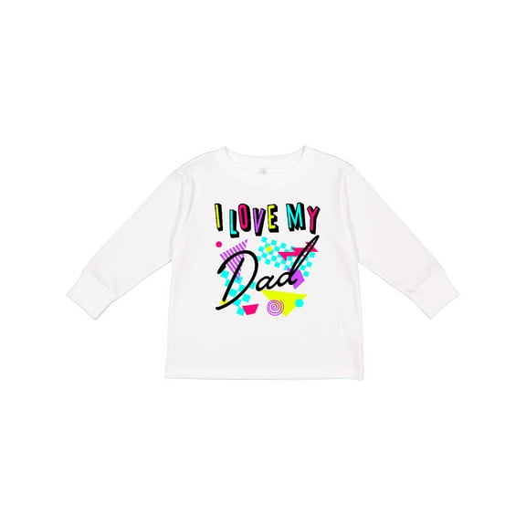 Inktastic I Love My Dad- 80s Retro Style Boys or Girls Long Sleeve Toddler T-Shirt