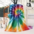 thumbnail image 2 of Colorful Rainbow Tie Dye Spiral Pattern Blanket,Comfortable Soft Lamb Wool Throw Blanket,All Season,Warm Lightweight Blankets for Sofa Bed Couch Living Room Chair,50"x60", 2 of 4