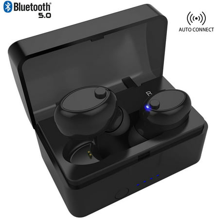 Mini Wireless Earbuds Bluetooth Earpiece Headphone - Noise Cancelling Sweatproof Headset with Microphone Built-in Mic and Portable Charging Case for iPhone Samsung (Best Noise Cancelling Bluetooth Earpiece)