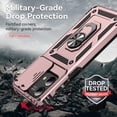 thumbnail image 5 of for Moto G Stylus 5G 2023 Case with Slide Camera Cover Screen Protector [ Grade Drop Tested]  Ring Holder Kickstand Protective Phone Case for Motorola Moto G Stylus 5G 2023, Rose Gold, 5 of 9