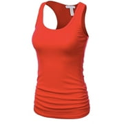 FDPlus Women's Casual Essential Solid Racerback Tank Top Plus Size