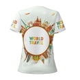 thumbnail image 4 of Naloa World Travel3 Print T-Shirts Short Sleeve V Neck Tees for Women Fashion Tops Trendy Lightweight Soft Casual Summer Outfits Clothes, 4 of 5