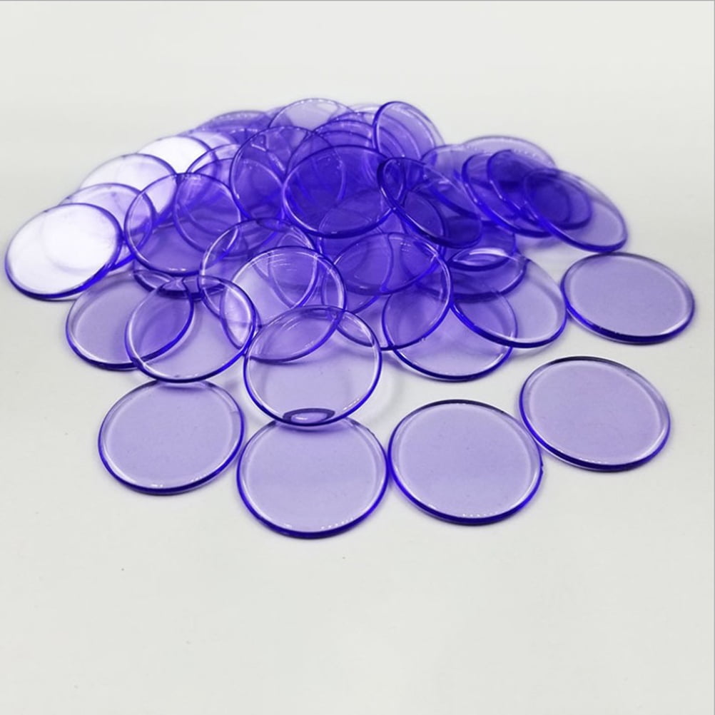 100pcs Colorful Transparent Bingo Game Accessories Counters Counting Bingo Chips Plastic Bingo Supplies Count Bingo Chips Mixed C