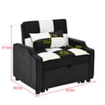 thumbnail image 3 of Holaki 70.5'' Convertible Couch Bed,Extra Long Teddy Fabric Single Pull Out Sofa Bed,4 in 1 Adult Sleeping Chair,Recliner Chair with Pillow,Adjustable Backrest,Black White, 3 of 10