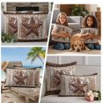 thumbnail image 5 of Texas Star Vintage Outdoor Waterproof Pillow Covers, Brown Retro Art Red Berry Wooden Decorative Square Throw Pillowcase Sofa Cushion Sham for Patio/Couch/Chair, 20"x20" 2 Pack, 5 of 8