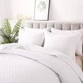 thumbnail image 6 of JUSTLET 3-Pieces White Linear Weave Quilt Bedding Sets, Queen, 6 of 7