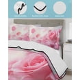 thumbnail image 4 of Quilts Twin XL Size, Pink Rose Fantasy Soft Comforter Bedding Set for Bed, Elegance Floral Romantic Reflection Lightweight Quilted Bedspread with Pillow Cover(2 Pieces) for All Season, 68x98 Inch, 4 of 6