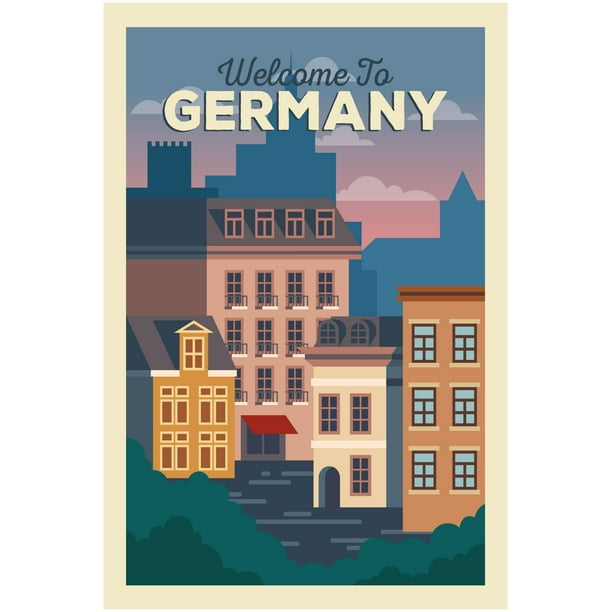 EzPosterPrints - Retro World Famous City Posters - Decorative, Grunge Travel Poster Printing - Wall Print for Home Office - GERMANY-2, GERMANY - 24X36 inches - Walmart.com
