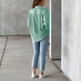 thumbnail image 7 of Women's Long Sleeve Striped Shirt, Button Down Collared Blouse with Loose Casual Fit, Comfortable and Versatile Tops for Everyday Fashion Outfits Green S, 7 of 7