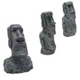 thumbnail image 3 of 3 unids acuario Moai estatuas Isla de Pascua Ornamentos de cabeza de piedra Tanque de pescado Decoración de jardinería, 3 of 6