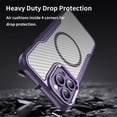 thumbnail image 4 of Case for iPhone 12 Pro,Full-Body Rugged Carbon Fibre Protective Clear Back Hybrid Magnetic with Wireless Charge Shockproof Protector Phone Case for iPhone 12 Pro,6.1 inch 2020 (Purple), 4 of 18