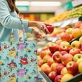 thumbnail image 4 of Watercolor Flower Pattern Reusable Shopping Bag - Durable & Washable Tote, 4 of 6