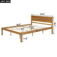 thumbnail image 3 of Queen Size Platform Bed Frame with Headboard, Mattress Foundation with Wood Slat Support, No Box Spring Needed,Oak, 3 of 7