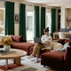 thumbnail image 4 of Cortinas de terciopelo lujoso Lazzzy verde esmeralda blackout 230x229 cm 2 paneles, 4 of 9