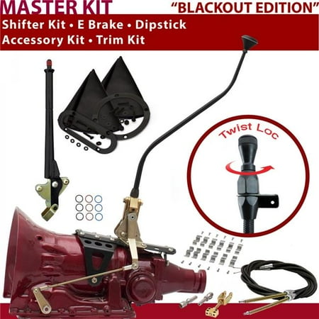 American Shifter TH200 Shifter Kit Black 23 in. Swan E Brake Cable Clamp Trim Kit Dipstick for DF0D0