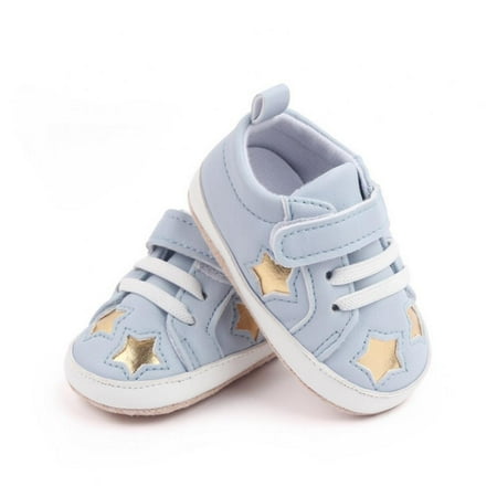 

SYNPOS Baby Boys Girls PU Leather Shoes Soft Sole Sneakers Infant Crib Shoes for Toddler First Walkers 0-18 Months