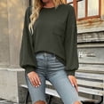 thumbnail image 4 of Timegard Women's Tops Round Neck Long Sleeve Backless Solid Color T-Shirts Fall Dressy Casual Loose Tops, 4 of 6
