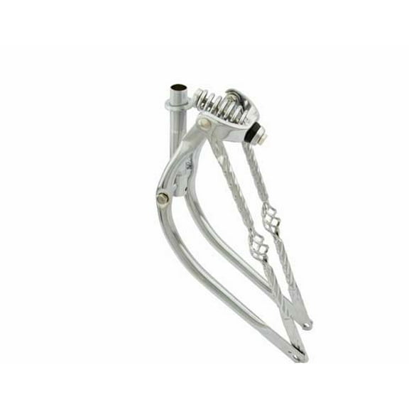 20" Bent Spring Fork 1" W/Twisted Cage Bars Chrome. Bike fork, bicycle fork, lowrider bike fork lowrider bicycle fork