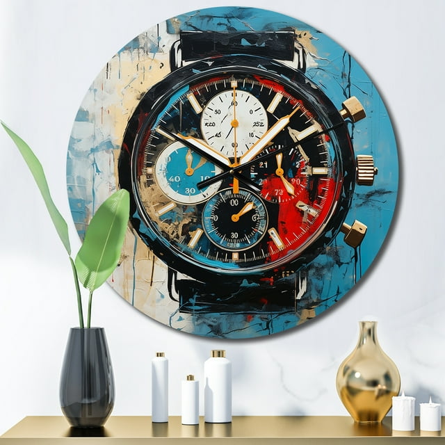 Designart "Temporal Fusion of a Watch" Fashion Oversized Wall Clock