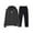 Black, variant on Styesk Mens Outfits 2 Piece Men's Casual Oversize Solid Color Drawstring Trouser Long Sleeve Hooded Set