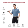 thumbnail image 5 of Men's Golf Polo Shirts Short Sleeve Striped Performance Moisture Wicking Dry Fit Golf Shirts for Men, 5 of 6
