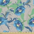 thumbnail image 1 of Floral Fabric by the Yard, Vintage Toned Garden Bouquets Flowering Leaves Meadow Blossoms Motif, Decorative Upholstery Fabric for Sofas and Home Accents, Green Sky Blue Pale Sepia by Ambesonne, 1 of 5