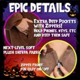 thumbnail image 5 of FUNZIEZ! High Pile Fleece Bear Adult Unisex Novelty Union Suit Costume for Halloween - Brown Bear, Small, 5 of 5