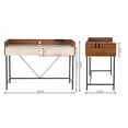 thumbnail image 5 of Pemberly Row Wood/Metal Home Office Writing Desk with Drawers in Walnut/Cement, 5 of 5