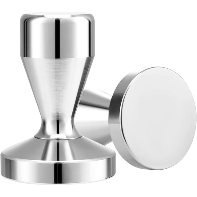 Espresso Tamper 53mm ,Tamper para Cafe,Manipulador de Café Expreso,Tamper Calibrado Café,304 Acero Inoxidable con Alfombrilla Silicona,Tamper 53 mm