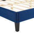 thumbnail image 5 of Platform Bed Frame, Queen Size, Blue Navy, Velvet, Bedroom, Modern Contemporary Boutique HB35302, 5 of 12
