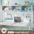 thumbnail image 2 of L Shaped Gaming Desk, Reversible Corner Desk with Power Outlet and Pegboard, L Shaped Desk with LED Lights for Home Office, White, 2 of 7