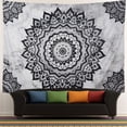 thumbnail image 5 of Black and White Tapestry Mandala Tapestries Bohemian Flower Wall Tapestry Psychedelic Hippie Wall Hanging for Bedroom (70.8" × 92.5"), 5 of 8