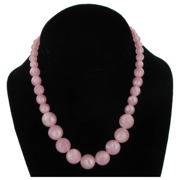 Wet Seal Light Pink Graduated Lucite Marbled Beaded Close-Fitting Choker Necklace 16" Ladies Adult Female Women
