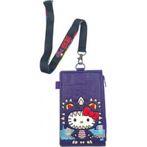 Hello Kitty Lanyard with Passport Holder, Clear ID Card Slot, Coin Zipper Pouch and Detachable Neck Strap, Summer Vacation 2022 Travel Accessories, 7 inches