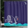 thumbnail image 4 of Ambesonne White Blue Shower Curtain, Floating Swan Waves, 69"Wx84"L, White Blue, 4 of 5