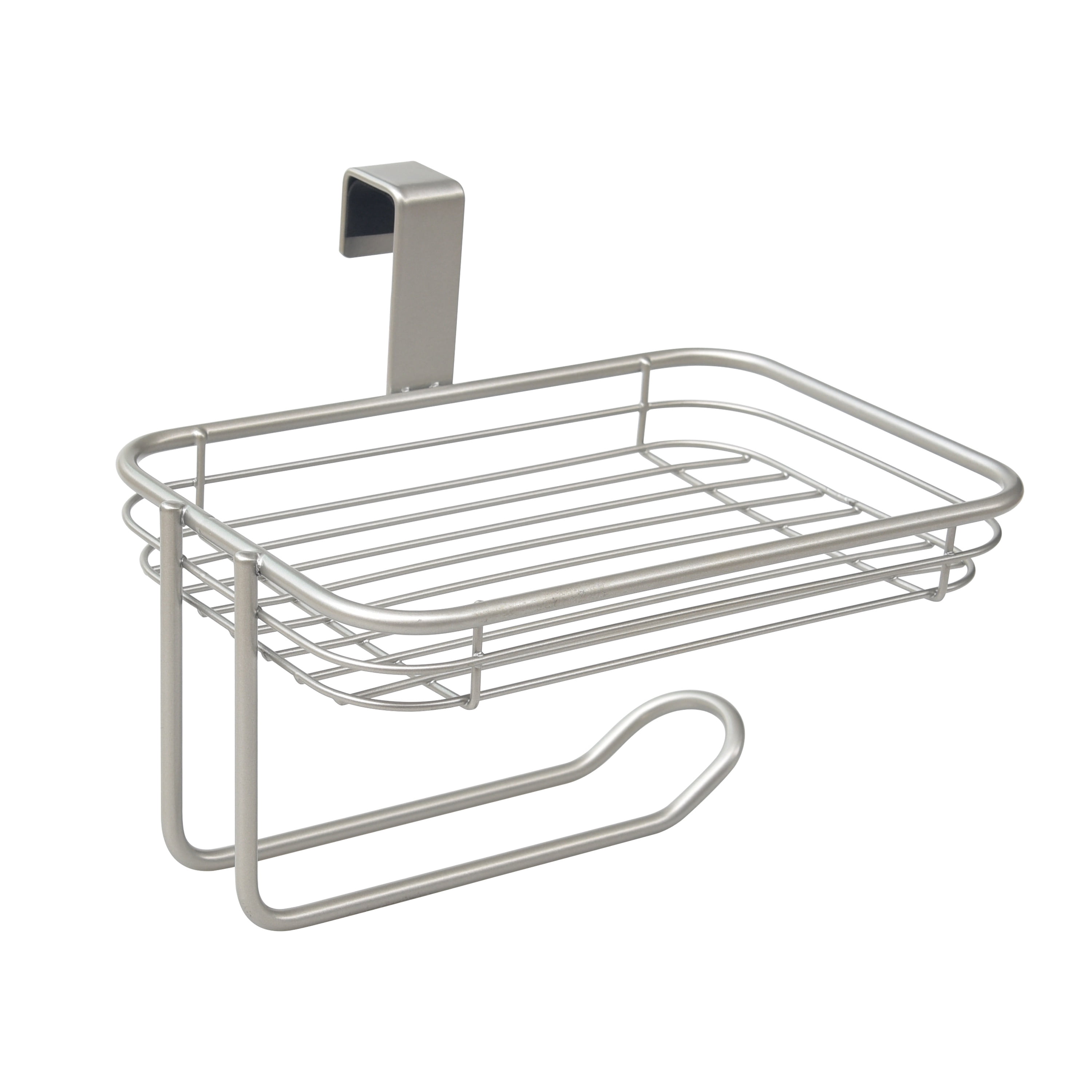 Mainstays Satin Nickel Over-the-Tank Toilet Paper Tissue & Wipes Holder