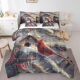 thumbnail image 1 of YST 7Pcs Cardinal Bedding Sets for Kids Teens Adults 3D Birds Print Comforter Set,Winter Pine Tree Comforter Sets Full Natural Animal Landscape Bed In A Bag Christmas Pillow Covers, 1 of 5