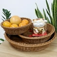 thumbnail image 5 of [Hotiary] Natural Wicker Bread Baskets,Round Rattan Woven Fruit Basket, Handmade Willow Food Storage Baskets for Serving Vegetable,for Kitchen,Home,Large,11.81"*11.81"*3.15", 5 of 6