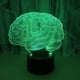 thumbnail image 3 of Lámpara LED con ilusión 3D de cerebro, lámpara Art Deco, luces LED decorativas, control remoto, luz nocturna que cambia de 7 a 16 colores, alimentada por USB, regalo para niños, cumpleaños, regalos de, 3 of 5
