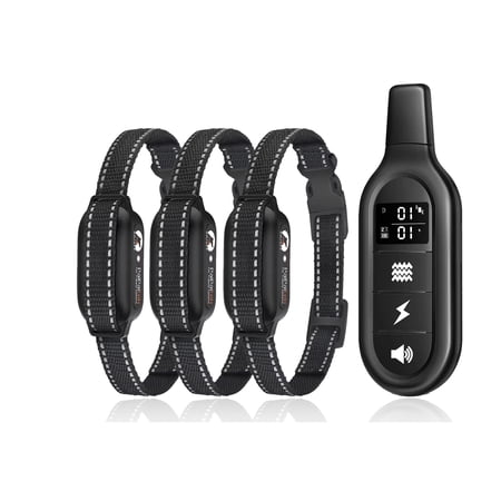 Paipaitek Dog Training Collar with Remote Dog Shock Collar with Security Lock & 3 Modes 3300FT Range IPX7 Waterproof 180-Day Long Battery For Small Medium Large Dogs 3packs