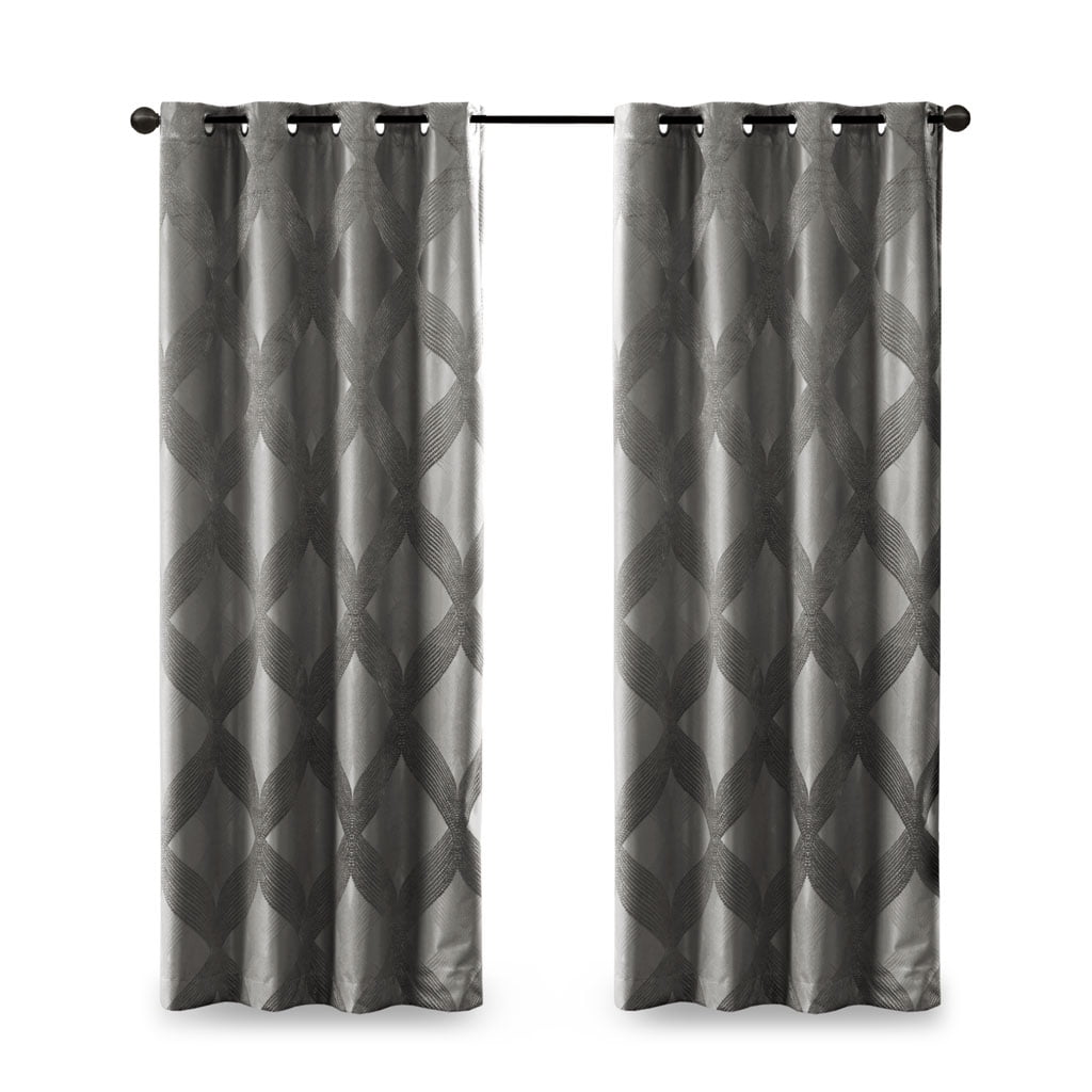 MAYEERTY Ogee Knitted Jacquard Total Blackout Curtain Panel(Only 1 Pc Panel)