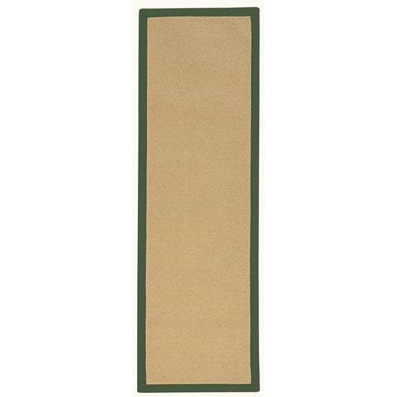 Linon Athena Sisal and Green 2.5' x 12' Runner